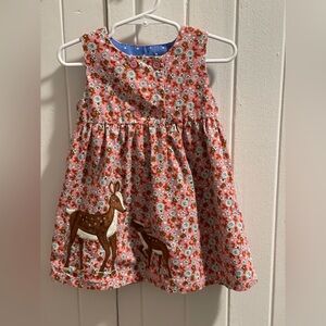 Baby Boden corduroy deer print dress. 12-18 mos.
